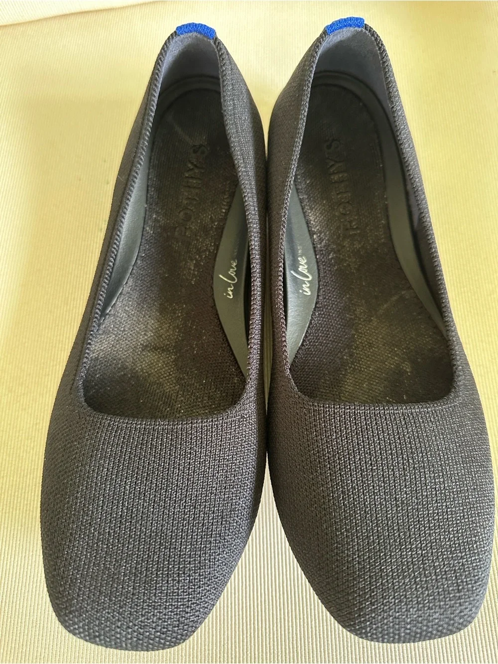 Rothy’s Max Square Flats with supportive “In Love” Insole size 7.5 best fit 7